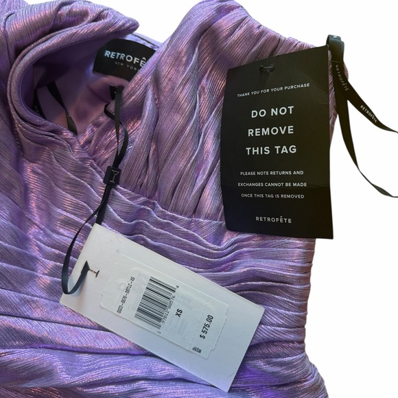 Retrofete Lavender Shimmer Purple Asymmetrical Dress DANIELE XS Shine Retrofête - Picture 10 of 11